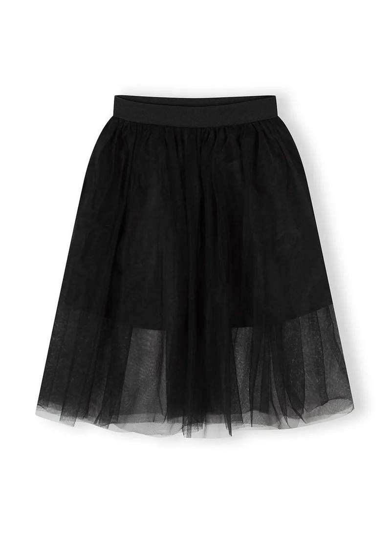 مينوتي Girls pleated tulle maxi skirt black adjustable